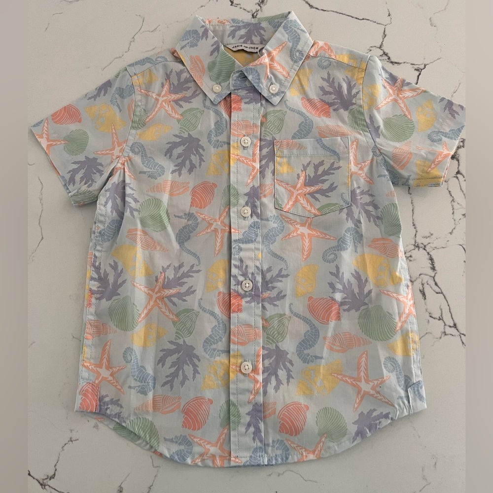 Janie and Jack Sea Life Button Down Shirt